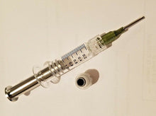 Load image into Gallery viewer, METAL PLUNGER Oil SYRINGE Borosilicate GLASS Luer Lock W/TIP Dab Concentrate Co2 - 1 - 10