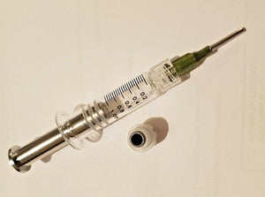 METAL PLUNGER Oil SYRINGE Borosilicate GLASS Luer Lock W/TIP Dab Concentrate Co2 - 1 - 10